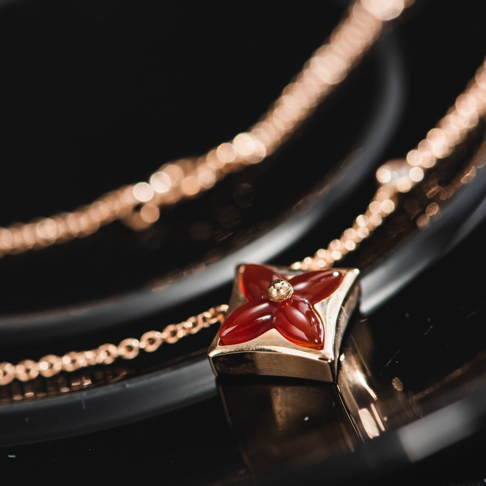 ¡®Lume Jewels¡¯STAR NECKLACE PINK GOLD 1 DIAMOND