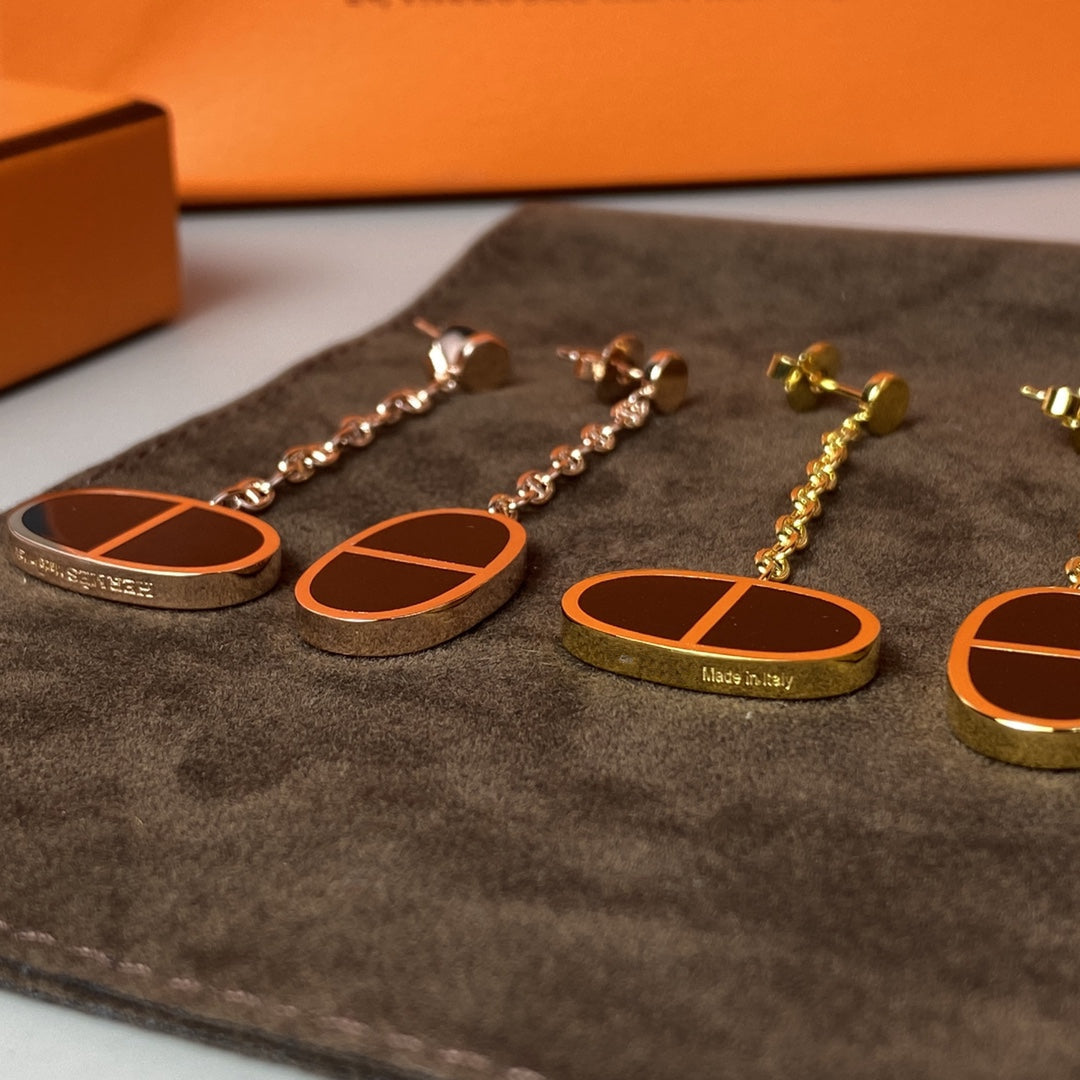 ¡®Lume Jewels¡¯CHAINE VERSO BLACK CERAMIC EARRINGS
