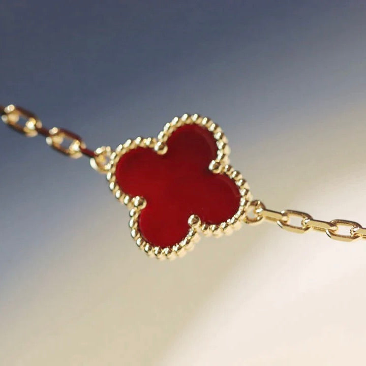 ¡®Lume Jewels¡¯CLOVER 20 MOTIFS CARNELIAN NECKLACE