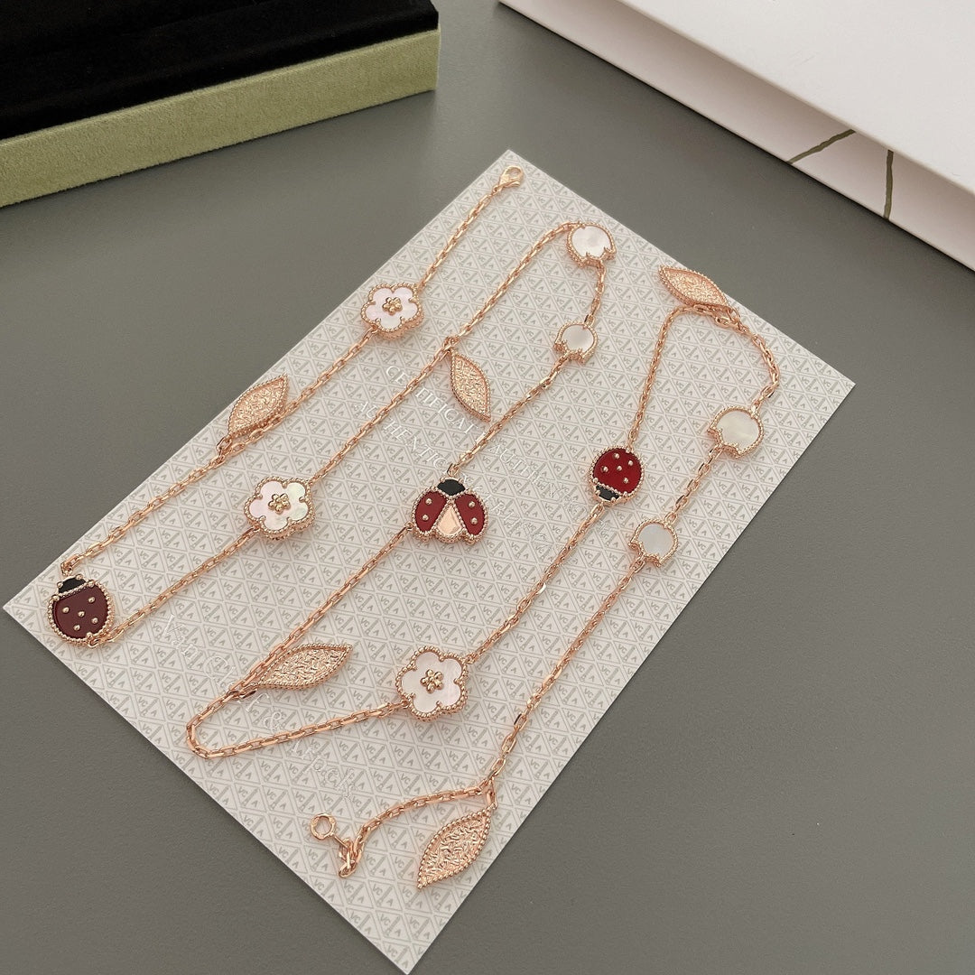 ¡®Lume Jewels¡¯LUCKY SPRING 15 MOTIFS ROSE GOLD NECKLACE