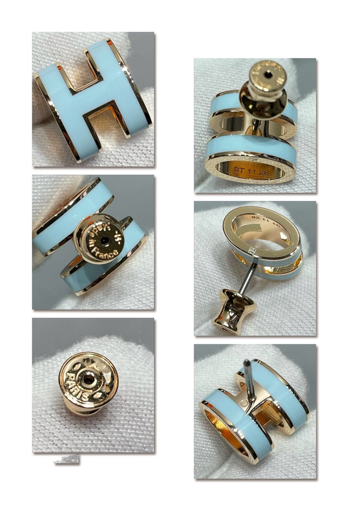 ¡®Lume Jewels¡¯POP H SKY BLUE STUD EARRINGS