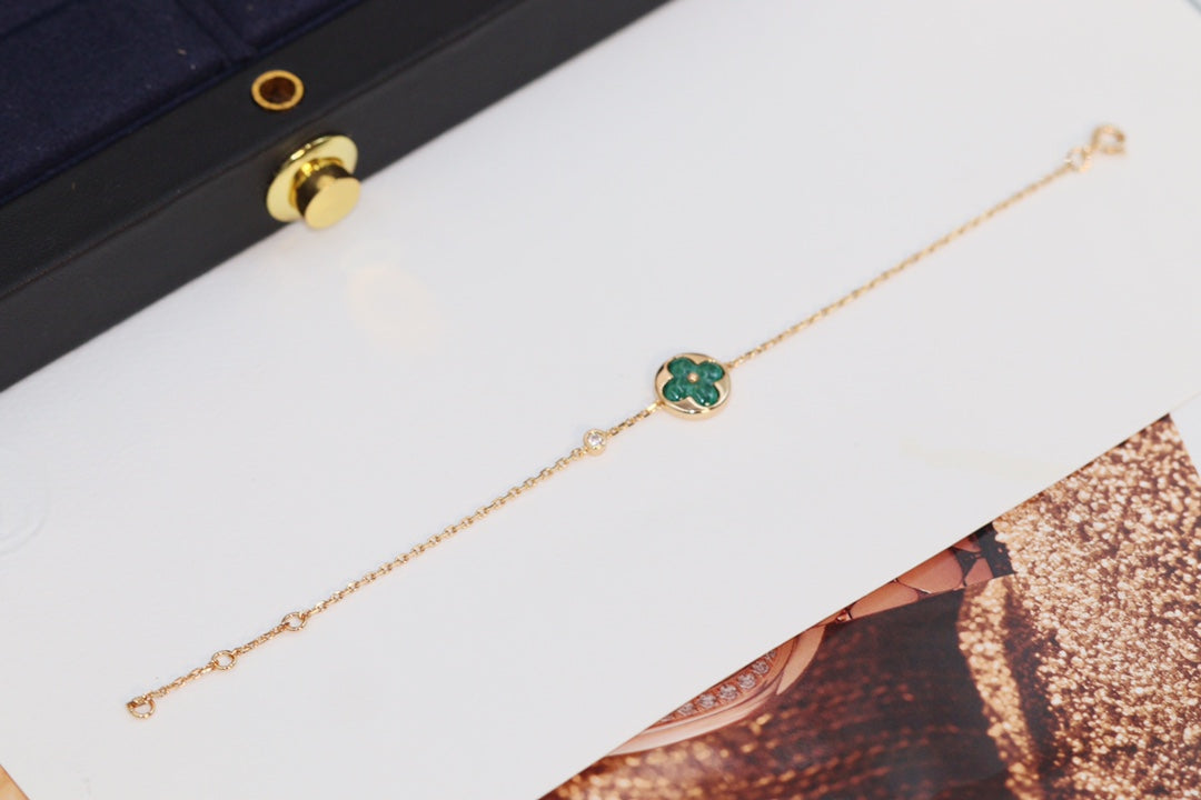 ¡®Lume Jewels¡¯STAR AND SUN 4 MOTIF PINK GOLD MALACHITE BRACELET