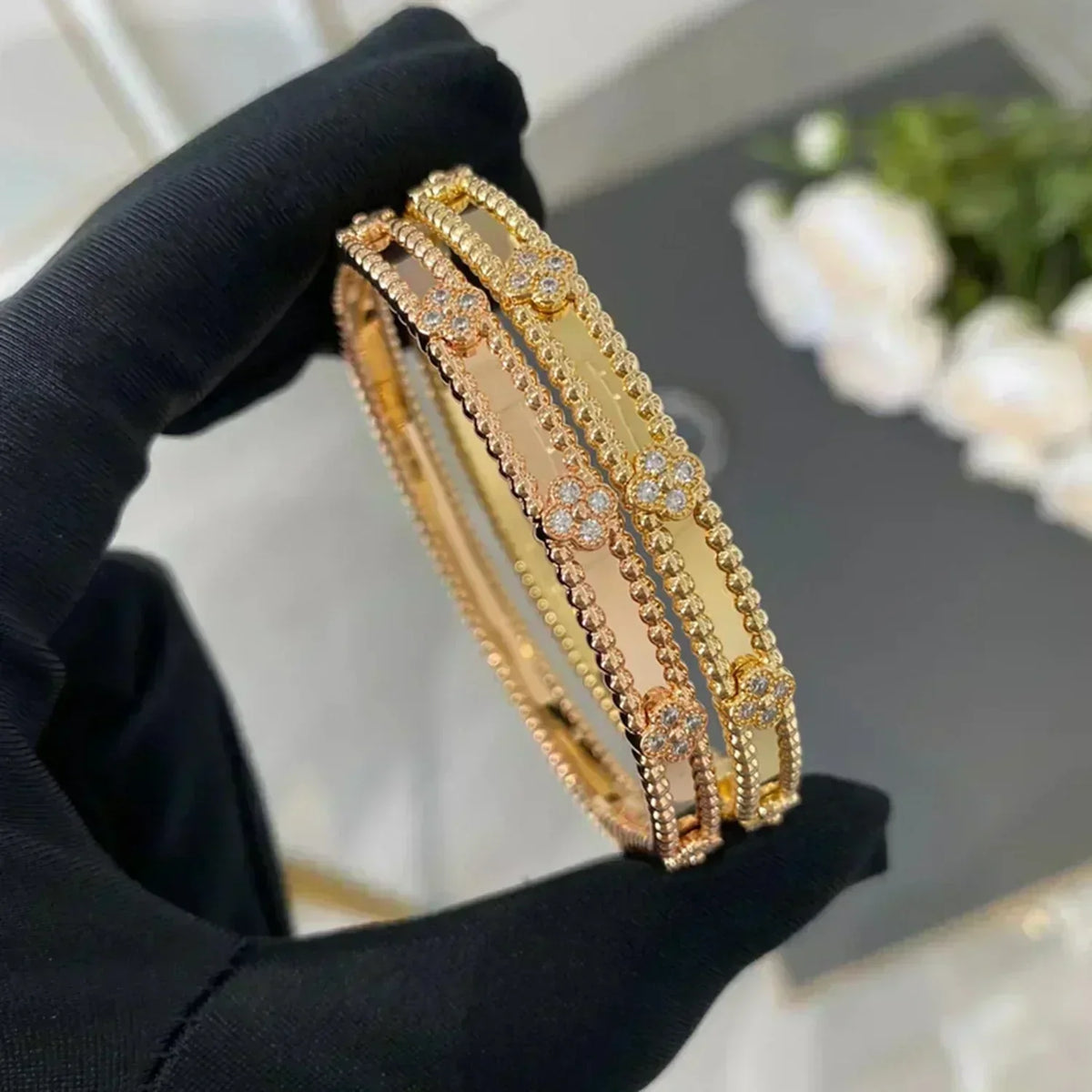 ¡®Lume Jewels¡¯CLOVER BRACELET 4MM DIAMONDS