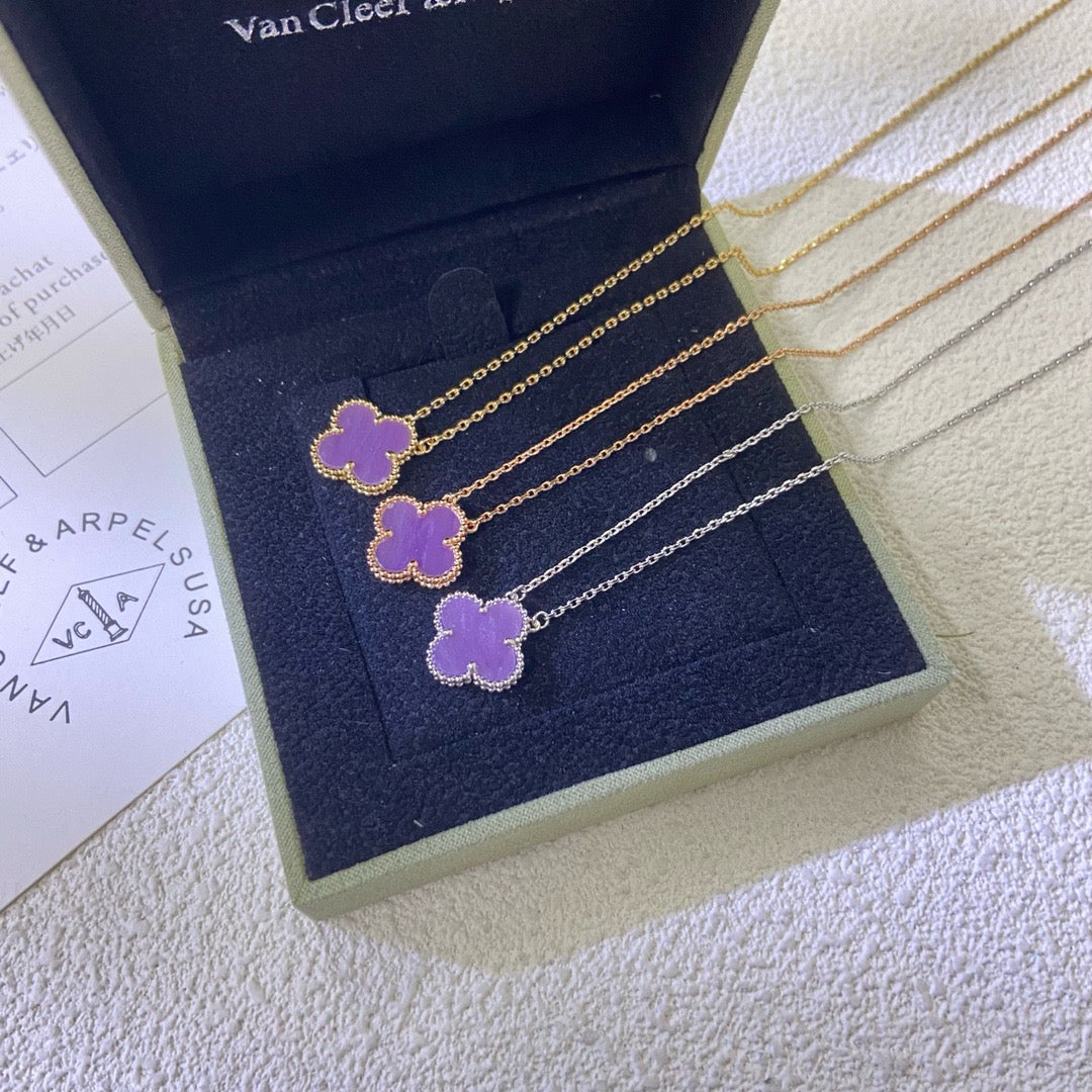 ¡®Lume Jewels¡¯CLOVER 15MM PURPLE VIOLET NECKLACE