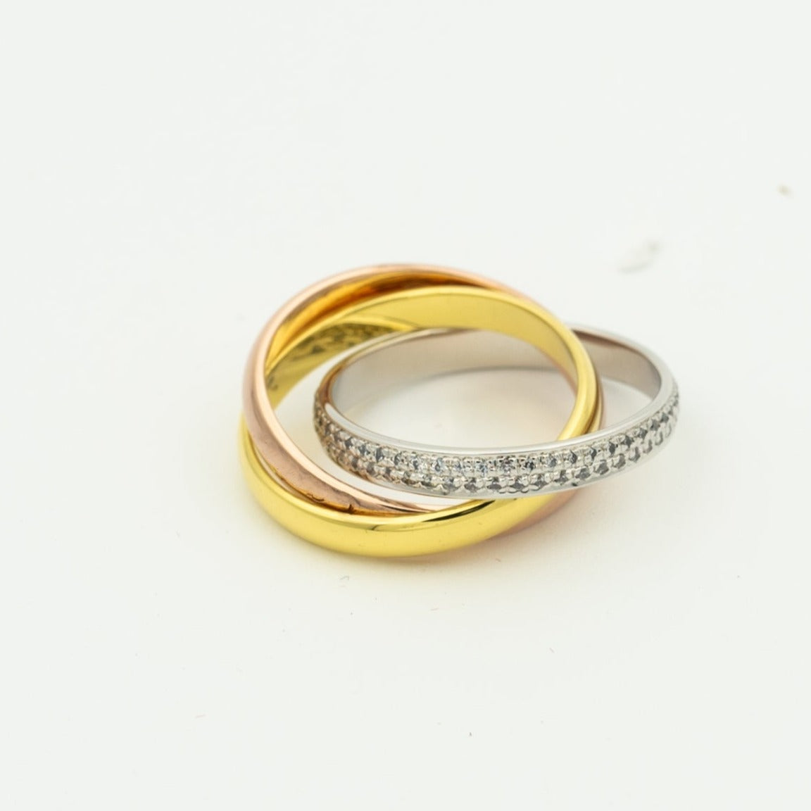 ¡®Lume Jewels¡¯TRINITY RING GOLD PINK GOLD SILVER DIAMONDS