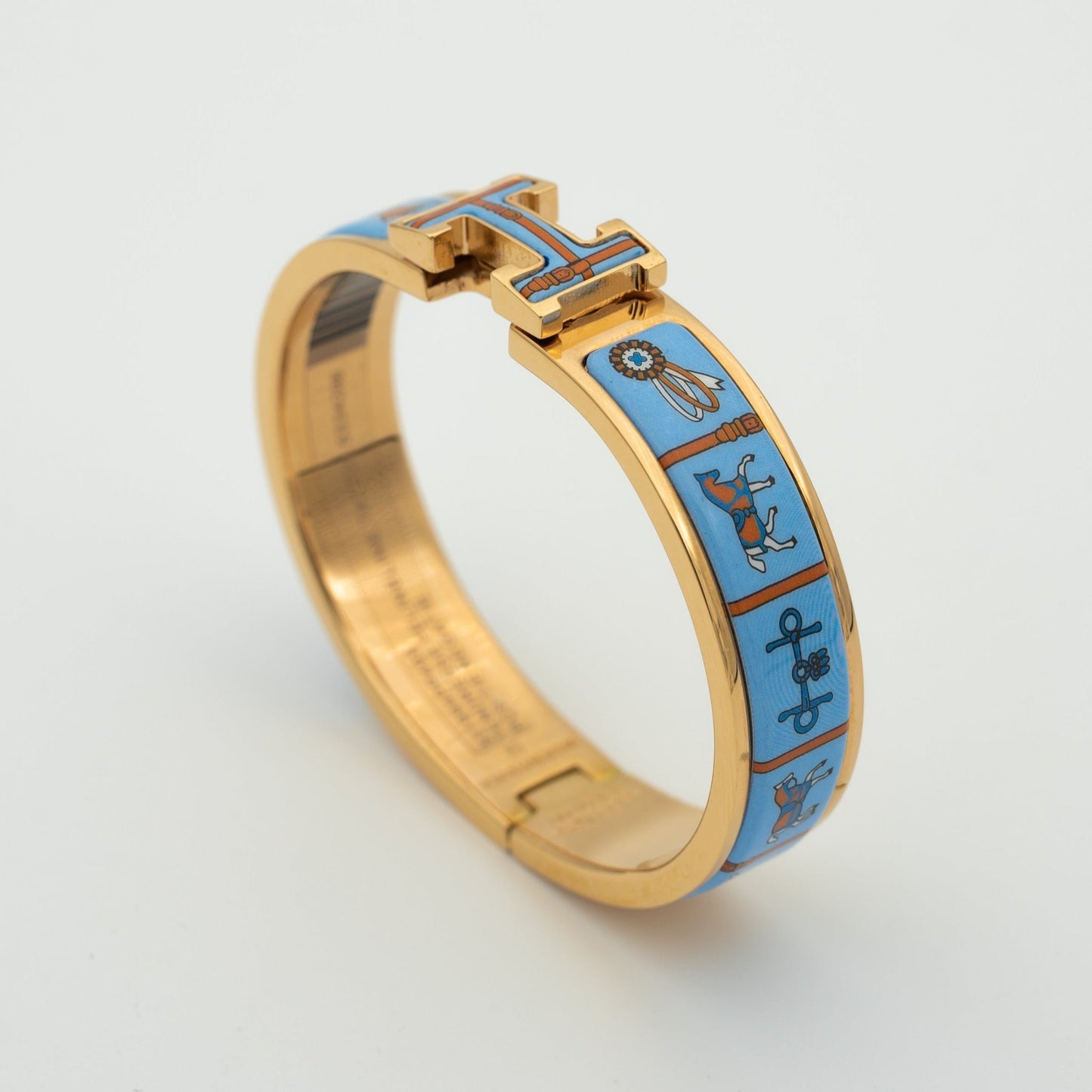 ¡®Lume Jewels¡¯H PINK GOLD BRACELET BLUE CERAMIC