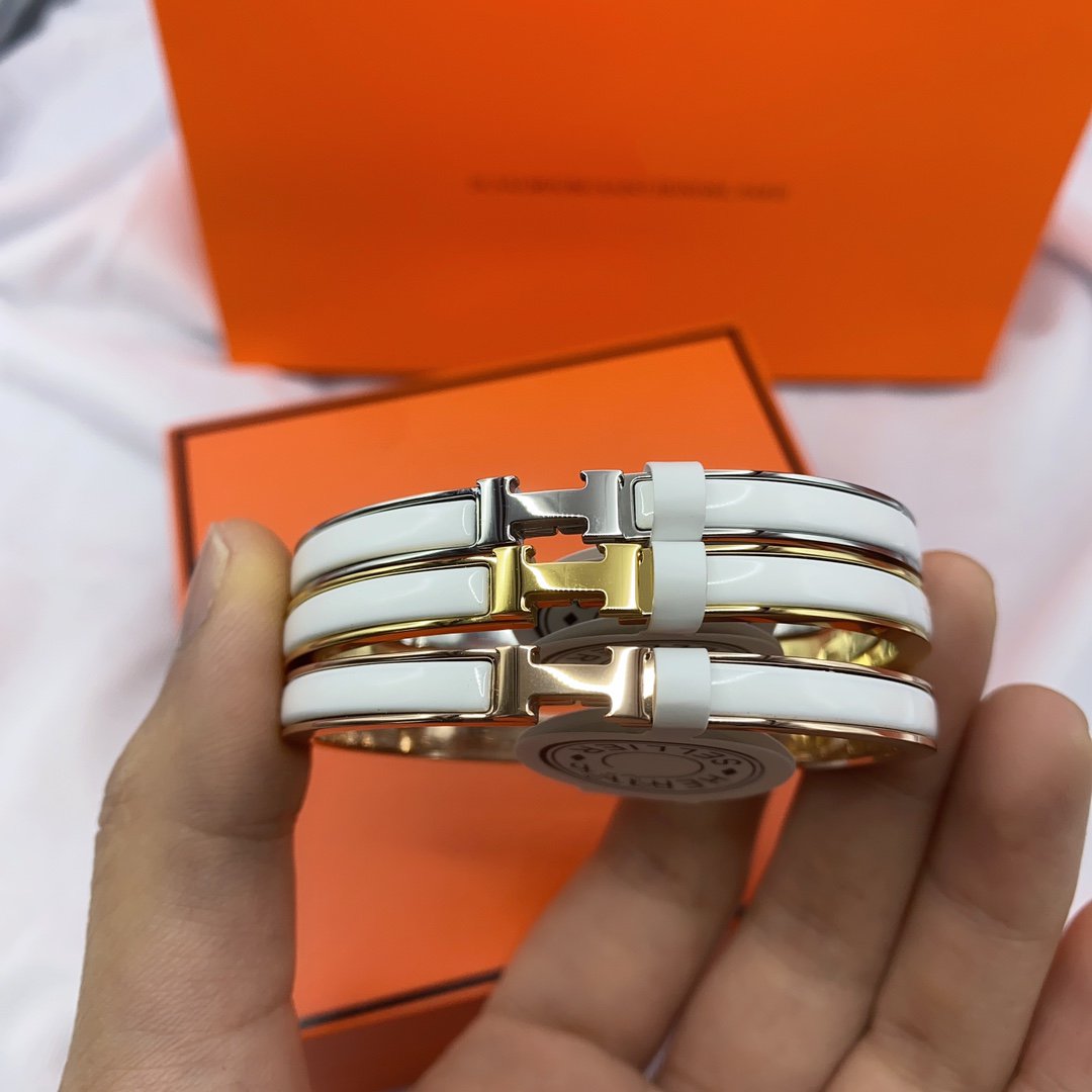 ¡®Lume Jewels¡¯CLASSIC HM CLIC WHITE 8MM ENAMEL BRACELET