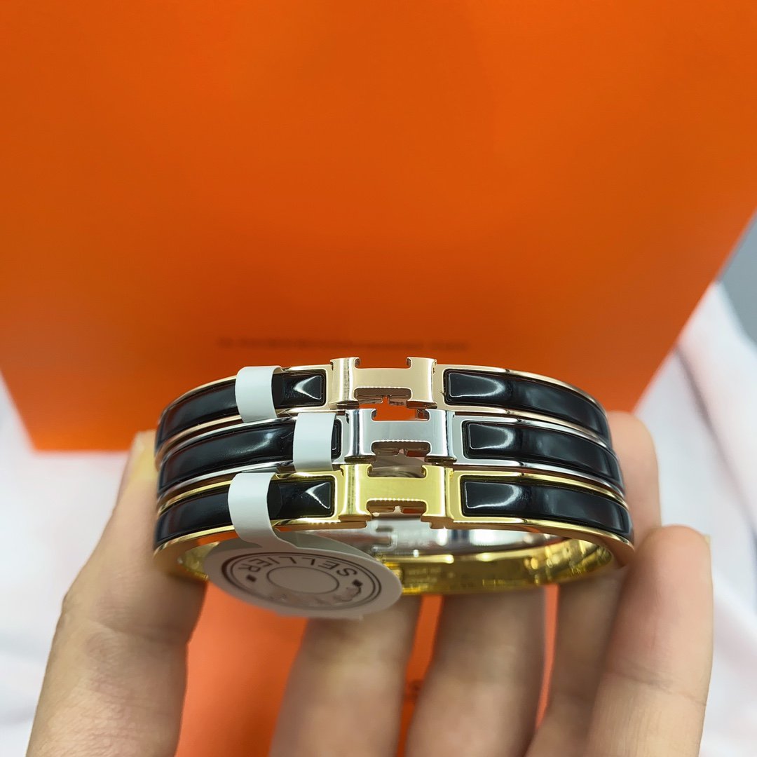 ¡®Lume Jewels¡¯CLASSIC HM CLIC BLACK 8MM ENAMEL BRACELET
