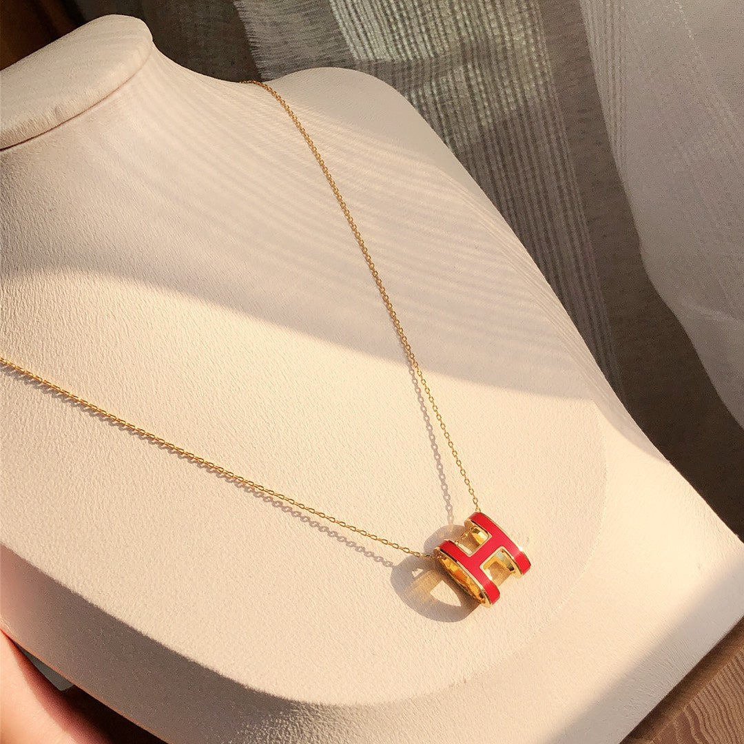 ¡®Lume Jewels¡¯HM CLIC RED ENAMEL GOLD NECKLACE