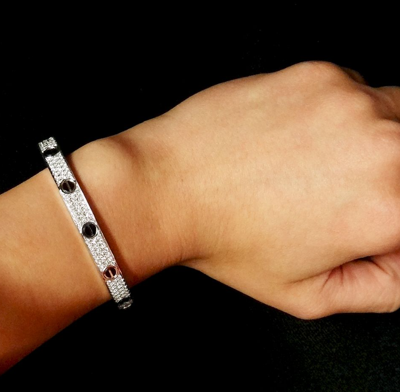 ¡®Lume Jewels¡¯LOVE BRACELET 6.1MM DIAMOND-PAVED CERAMIC