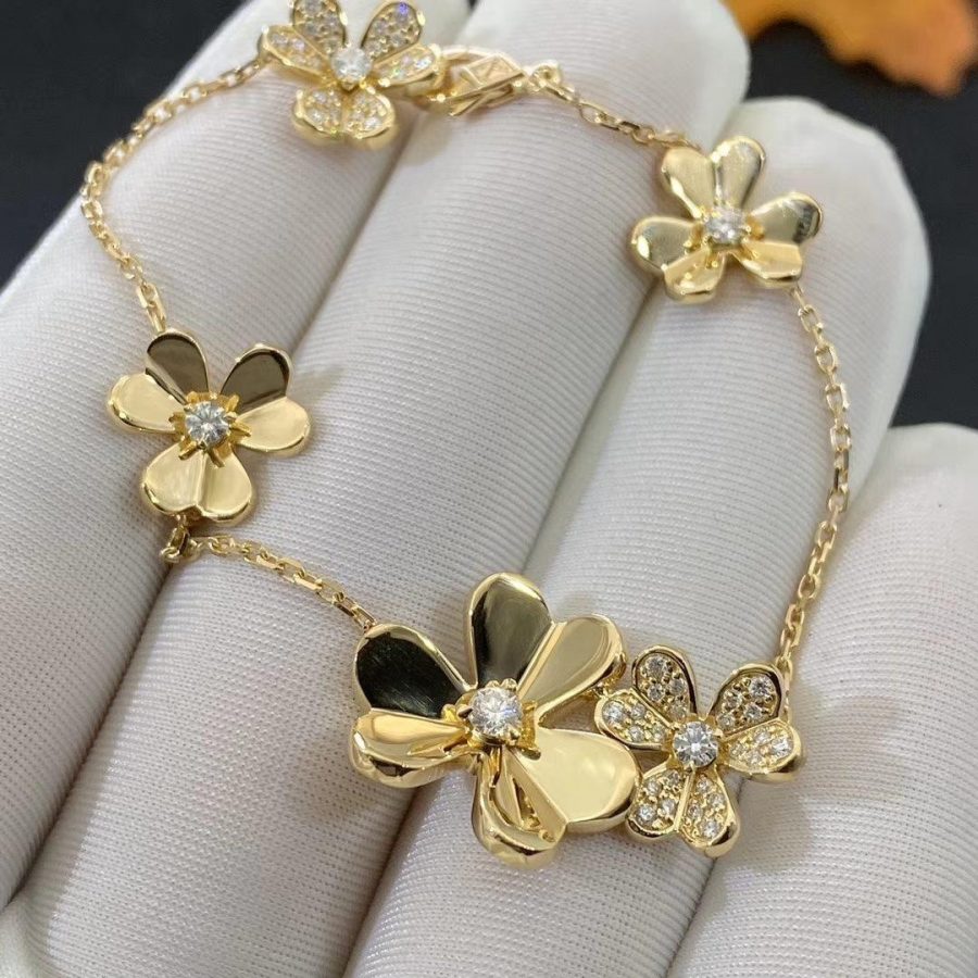 ¡®Lume Jewels¡¯FRIVOLE GOLD 5 FLOWERS BRACELET