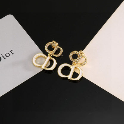 [Lume Jewels]Gold CD Letter Stud Earrings