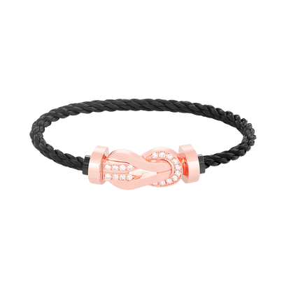 ¡®Lume Jewels¡¯CHANCE LARGE 8 FIGURE BUCKLE HALF DIAMOND BRACELET ROSE GOLD