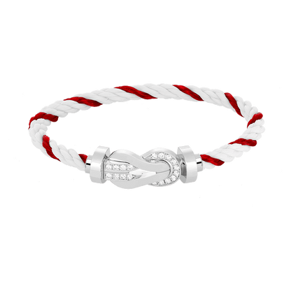 ¡®Lume Jewels¡¯CHANCE LARGE 8 FIGURE BUCKLE HALF DIAMOND BRACELET SILVER