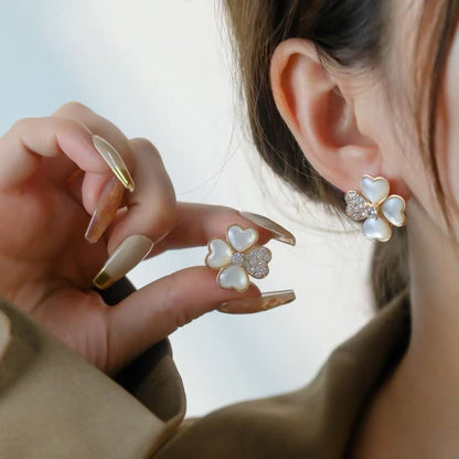 [Lume Jewels]FRIVOLE PINK GOLD FLOWER DIAMOND EARRINGS 2