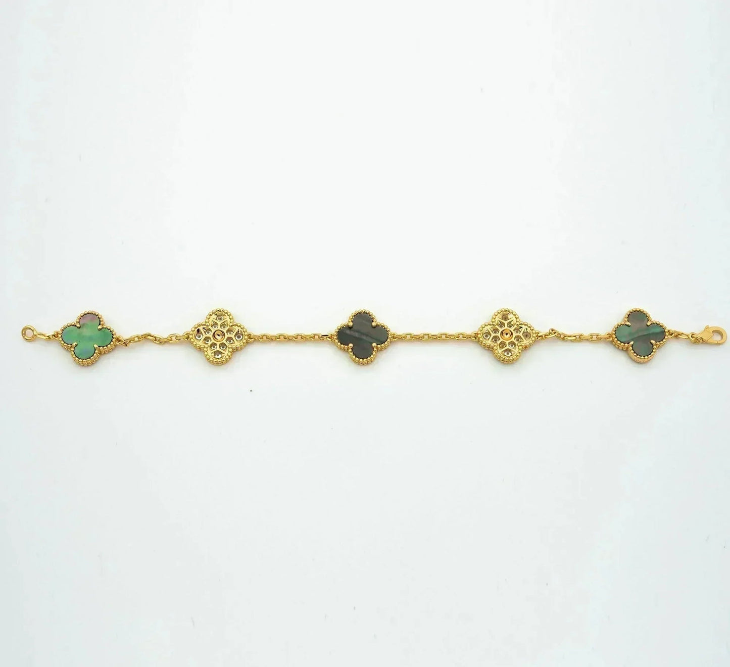 [Lume Jewels]New CLOVER 5 MOTIF GRAY MOP BRACELET COLLECTION