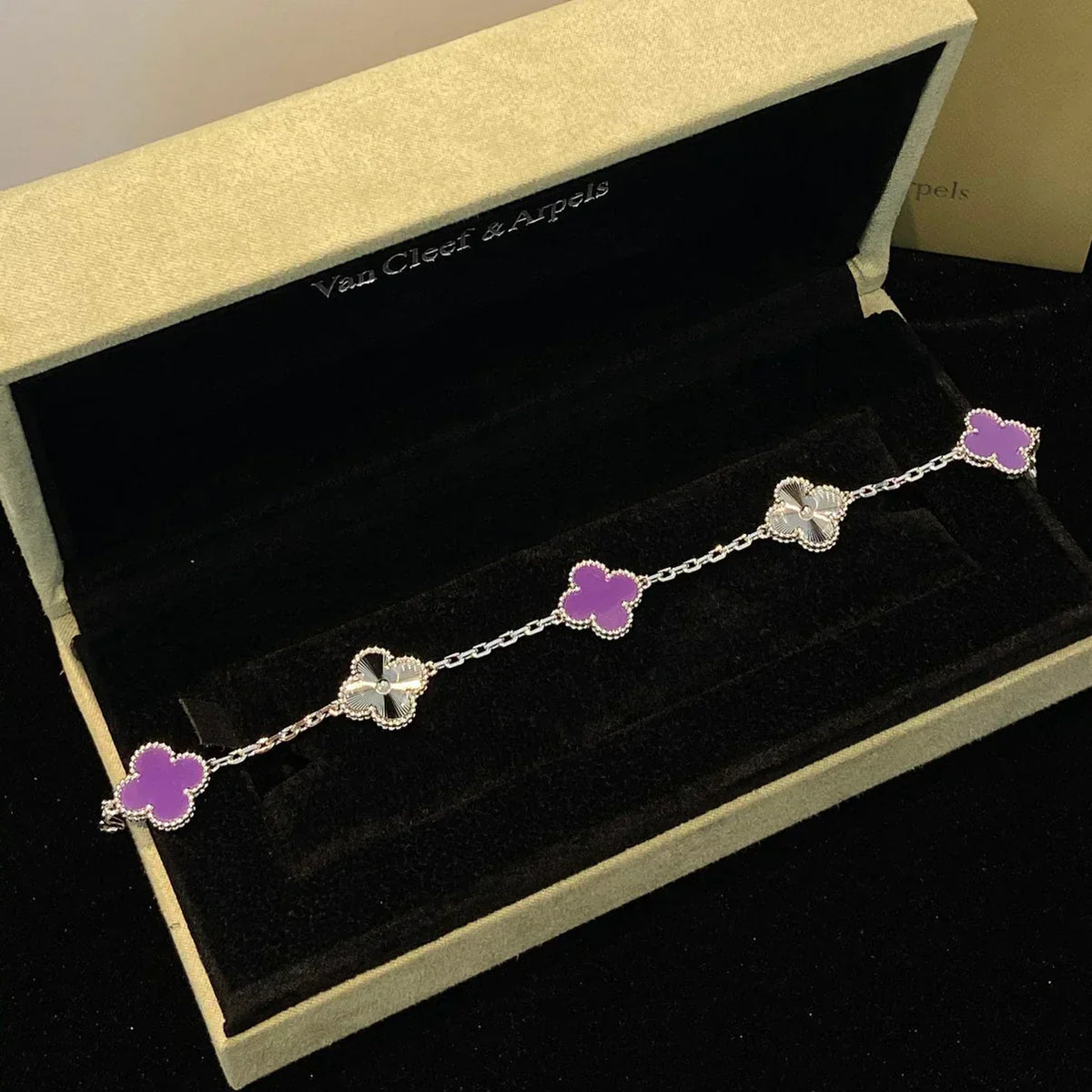 [Lume Jewels]New  CLOVER 5 MOTIF VIOLET BRACELET COLLECTION