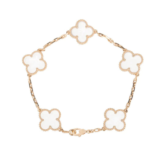 [Lume Jewels]New CLOVER 5 MOTIF ROCK CRYSTAL BRACELET