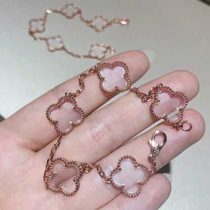 [Lume Jewels]New CLOVER 5 MOTIF ROCK CRYSTAL BRACELET