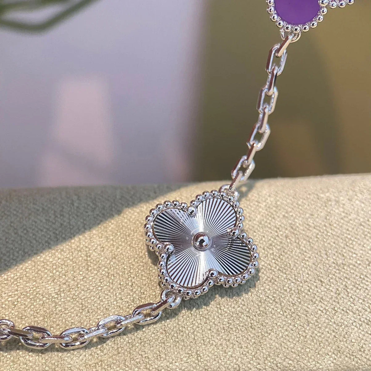 [Lume Jewels]New  CLOVER 5 MOTIF VIOLET BRACELET COLLECTION