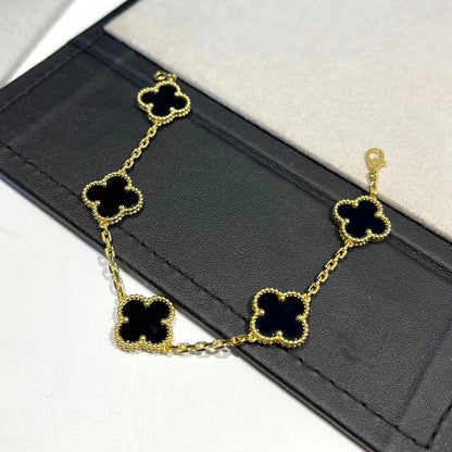 [Lume Jewels]New CLOVER 5 MOTIF ONYXS BRACELET COLLECTION