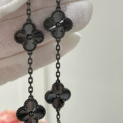 [Lume Jewels]New CLOVER 5 MOTIF BLACK BRACELET