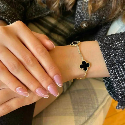 [Lume Jewels]New CLOVER 5 MOTIF ONYXS BRACELET COLLECTION