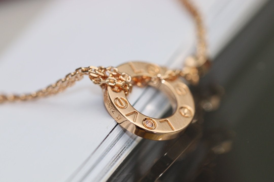 ¡®Lume Jewels¡¯LOVE NECKLACE ADJUSTABLE ROSE GOLD 2 DIAMOND