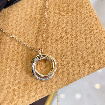 ¡®Lume Jewels¡¯TRINITY NECKLACE SILVER GOLD PINK GOLD DIAMONDS
