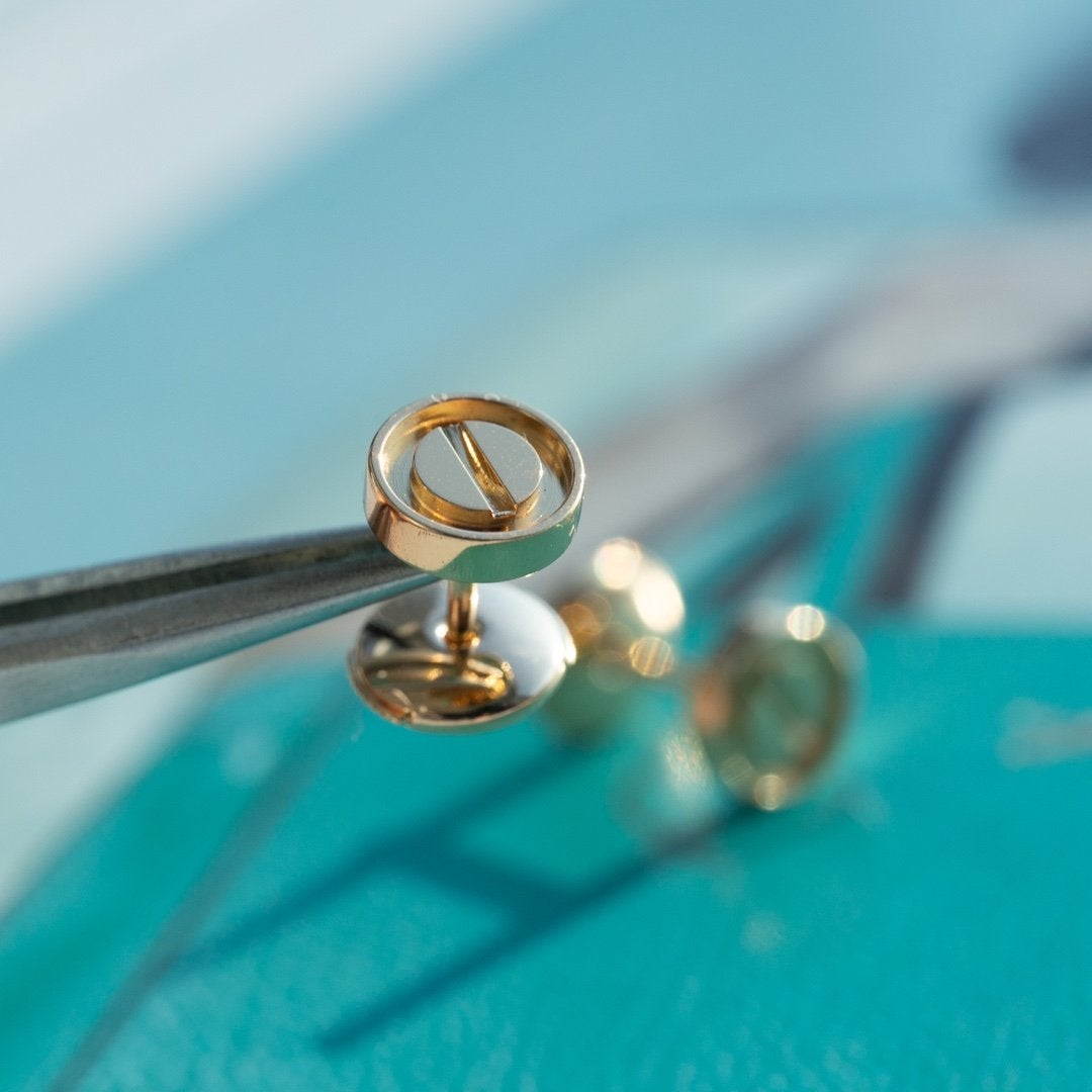 ¡®Lume Jewels¡¯LOVE EARRINGS PINK GOLD 10MM
