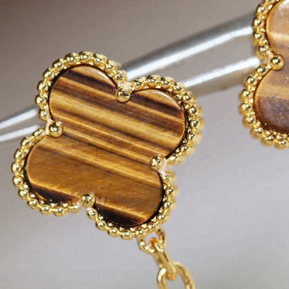 ¡®Lume Jewels¡¯CLOVER  2 MOTIF  TIGER EYE CARNELIAN EARRINGS