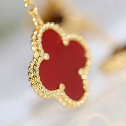 ¡®Lume Jewels¡¯CLOVER  2 MOTIF  TIGER EYE CARNELIAN EARRINGS