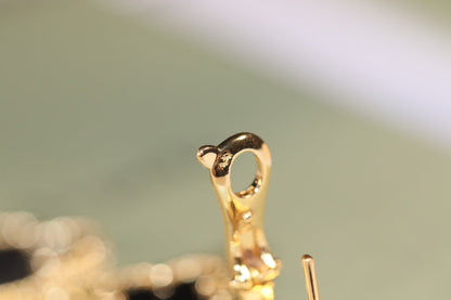 ¡®Lume Jewels¡¯CLOVER EARRINGS GOLD ONYX MOP 3 MOTIF