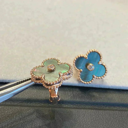 ¡®Lume Jewels¡¯CLOVER MEDIUM 1 MOTIFS GRAY MOP  DIAMOND EARRINGS
