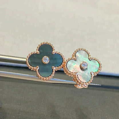 ¡®Lume Jewels¡¯CLOVER MEDIUM 1 MOTIFS GRAY MOP  DIAMOND EARRINGS