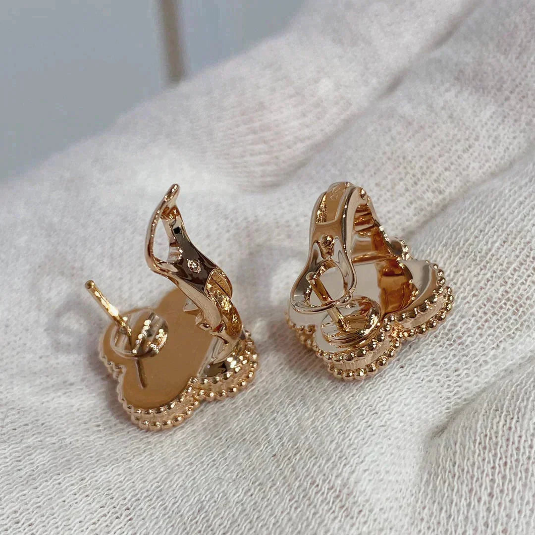 ¡®Lume Jewels¡¯CLOVER MEDIUM 1 MOTIFS CARNELIAN  DIAMOND earrings
