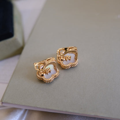 ¡®Lume Jewels¡¯LUCKY PINK GOLD WHITE MOP EARRINGS