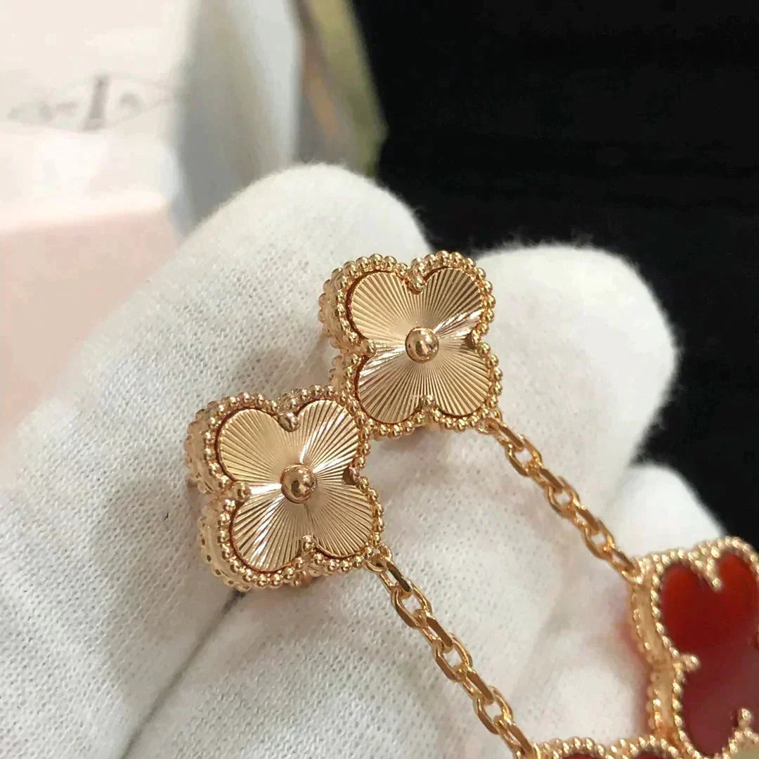 ¡®Lume Jewels¡¯CLOVER 2 MOTIF  LASER CARNELIAN EARRINGS