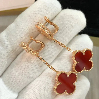 ¡®Lume Jewels¡¯CLOVER 2 MOTIF  LASER CARNELIAN EARRINGS