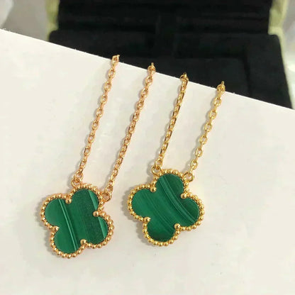 ¡®Lume Jewels¡¯CLOVER 15MM MALACHITE SINGLE FLOWER  NECKLACE