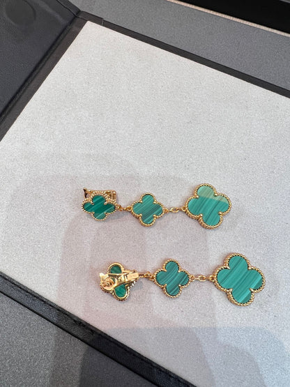 ¡®Lume Jewels¡¯CLOVER MALACHITE 3 MOTIFS GOLD