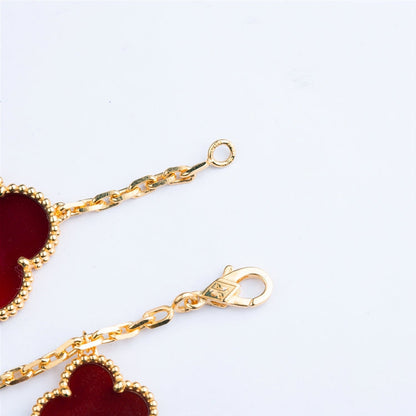 ¡®Lume Jewels¡¯CLOVER BRACELET 5 MOTIFS CARNELIAN TIGER EYE