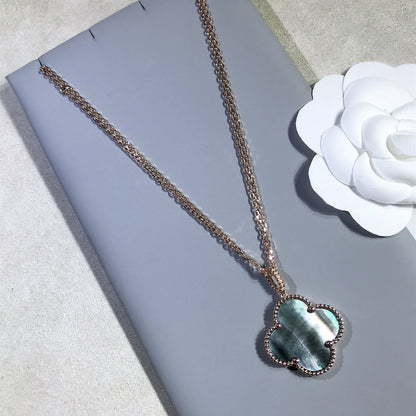 ¡®Lume Jewels¡¯CLOVER 25MM GOLD DARK MOP BIG CLOVER NECKLACE
