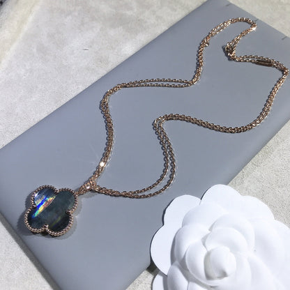 ¡®Lume Jewels¡¯CLOVER 25MM GOLD DARK MOP BIG CLOVER NECKLACE