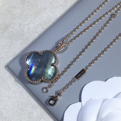 ¡®Lume Jewels¡¯CLOVER 25MM GOLD DARK MOP BIG CLOVER NECKLACE