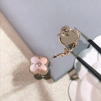 ¡®Lume Jewels¡¯CLOVER MEDIUM 1 MOTIFS  PINK MOP DIAMOND EARRINGS