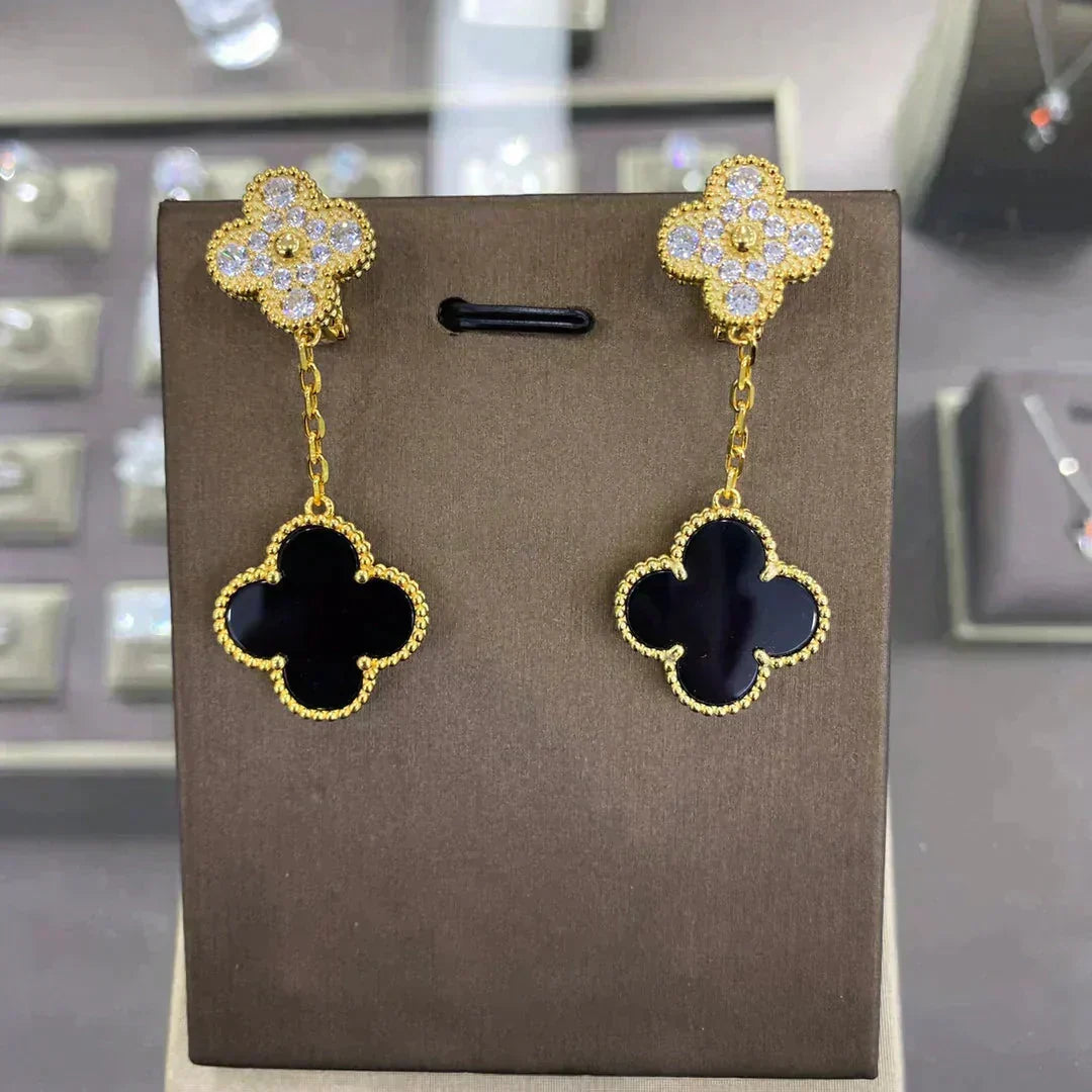 ¡®Lume Jewels¡¯CLOVER  2 MOTIFS  DIAMOND  EARRINGS (MULTIPLE CHOICESç´