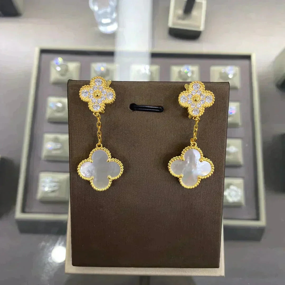 ¡®Lume Jewels¡¯CLOVER  2 MOTIFS  DIAMOND  EARRINGS (MULTIPLE CHOICESç´