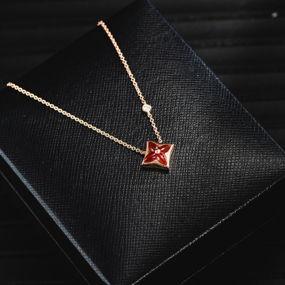 ¡®Lume Jewels¡¯STAR NECKLACE PINK GOLD 1 DIAMOND