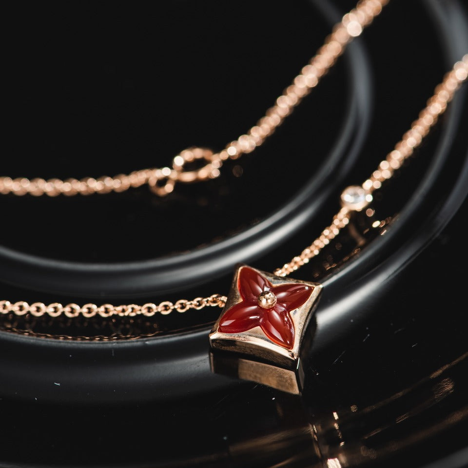 ¡®Lume Jewels¡¯STAR NECKLACE PINK GOLD 1 DIAMOND